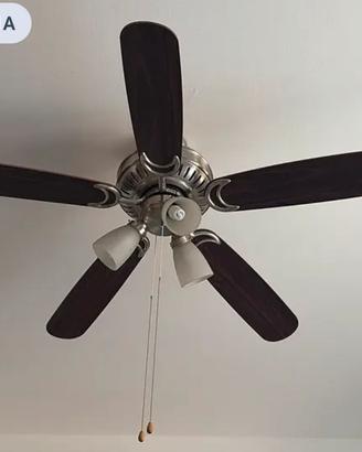 Ventilatore da soffitto con luce - 5 pale in legno