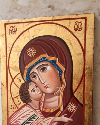 MADONNA DI VLADIMIR DIPINTO SU TAVOLA H 26 X 21 cm