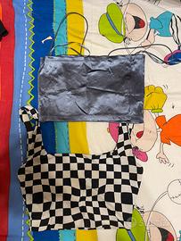 top argento e top a scacchi