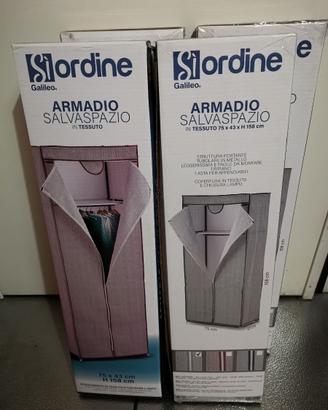 Armadio in tessuto con ripiano e appendino nuovo