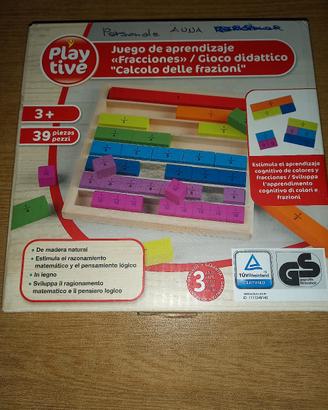 Gioco in legno "Calcolo delle frazioni"
