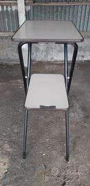 Tavolino sgabello pieghevole vintage