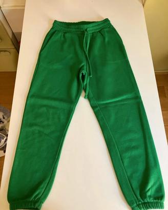 Pantaloni tuta Zara verde acceso-Joggers comfort