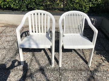10 sedie da giardino plastica bianca impilabili