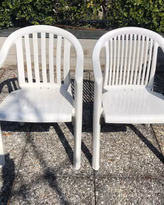 10 sedie da giardino plastica bianca impilabili