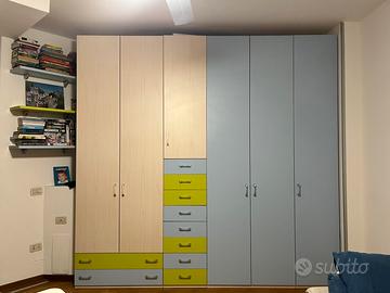 Cameretta completa: armadio, letti e scrivania
