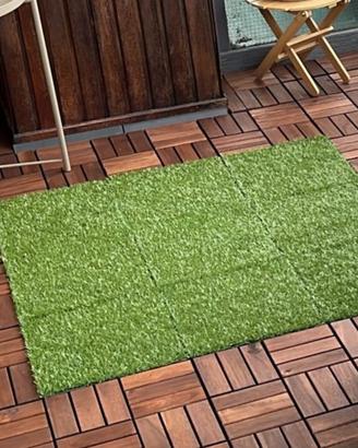 Pavimento ikea in legno ed erba 8 mq