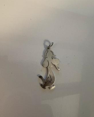 CIONDOLO SNOOPY IN ARGENTO 800 ANNI 70