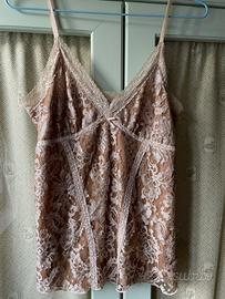 Top in pizzo dorato H&M