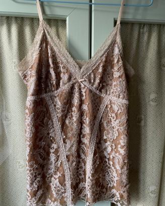 Top in pizzo dorato H&M