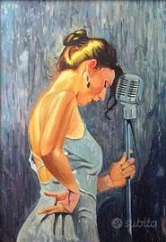 THE SINGER. Olio su tela. 70x100