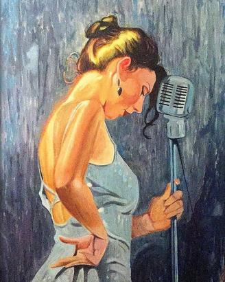 THE SINGER. Olio su tela. 70x100