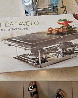 Grill da tavolo nuovo con pietra naturale ollare