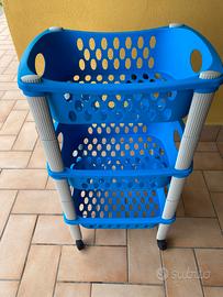 Carrello 3 cesti con ruote