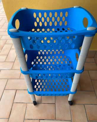 Carrello 3 cesti con ruote