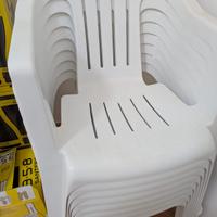 8 sedie bianche da esterno in resina nuove 