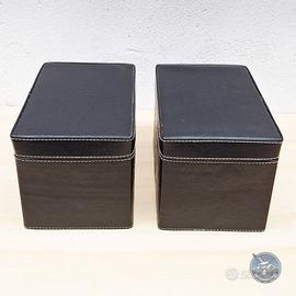 2 raccoglitori porta CD in similpelle nera 300post