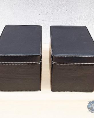 2 raccoglitori porta CD in similpelle nera 300post