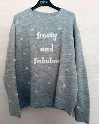 Maglione H&M grigio XL “Frosty and Fabulous” caldo