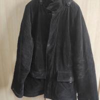 Giubbotto di velluto marrone con cappuccio