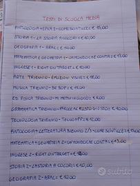 libri di testo per scuole medie 1'-2'-3'