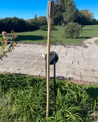 Fiaccole bambù torce cera juta antivento