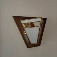 lampada legno e vetro a parete