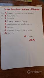 lotto estivo bambino 6/9 mesi 