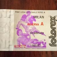 Biglietto Stadio Milan 1986 1987 San Siro 