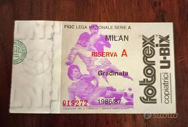 Biglietto Stadio Milan 1986 1987 San Siro 