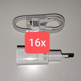 LOTTO 16 Caricabatterie Xiaomi Redmi + 16 cavi USB