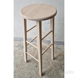 Sgabello tondo h80 da verniciare in legno