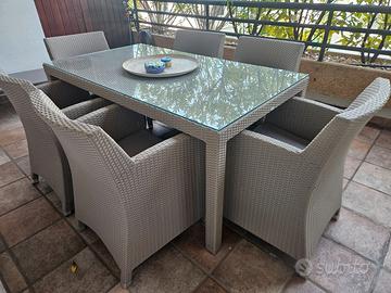 Tavolo e sedie giardino