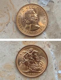 Sterlina d’oro Regina Elisabetta II Fiocco