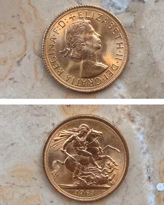 Sterlina d’oro Regina Elisabetta II Fiocco
