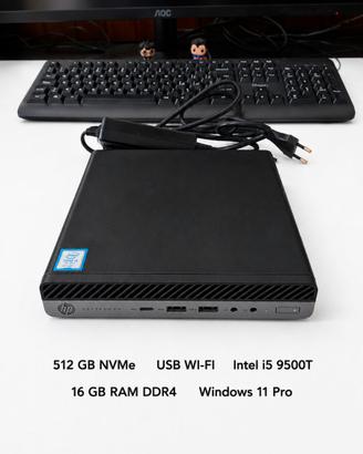 HP Elitedesk 800 G5 Mini PC i5-9500T 16-512 GB