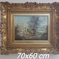 Dipinti ad olio con cornici dorate + certificato –