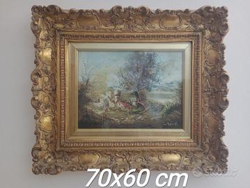 Dipinti ad olio con cornici dorate + certificato –