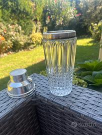 shaker  vintage in vetro e  argentato.