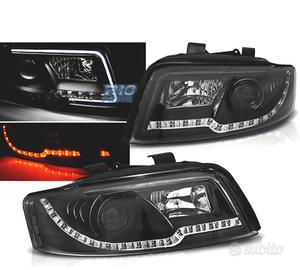 FARI AUDI A4 00-04 LUCI A TUBO LED NERE