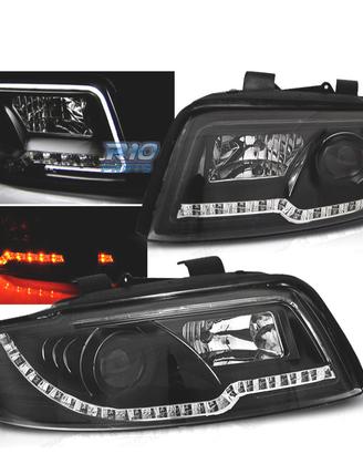 FARI AUDI A4 00-04 LUCI A TUBO LED NERE