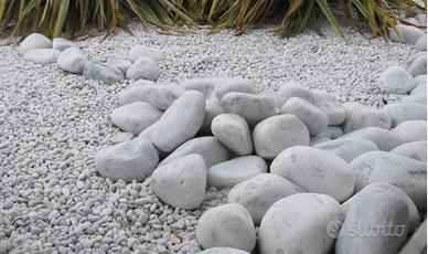Ciottoli marmo bianco Carrara decorazione acquario