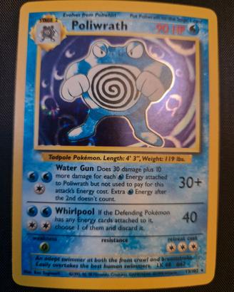 carta pokemon Poliwrath holo set base NM