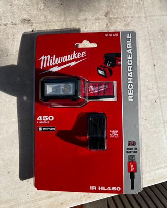 Lampadina frontale ricaricabile milwaukee 450Lumns