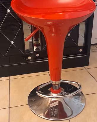 Sgabello da Bar Moderno e Regolabile - Rosso Lucid