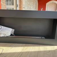 Biocamino da parete 90x40X16 cm Nero