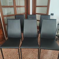 6 sedie nere Bontempi, mod. Tai