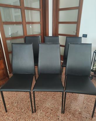 6 sedie nere Bontempi, mod. Tai