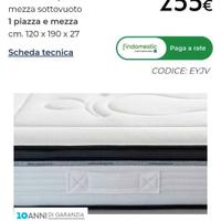 Materasso nuovo mai usato 1/2 una piazza e mezza