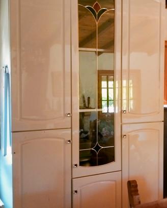 Credenza bianco lucido con vetri Liberty 